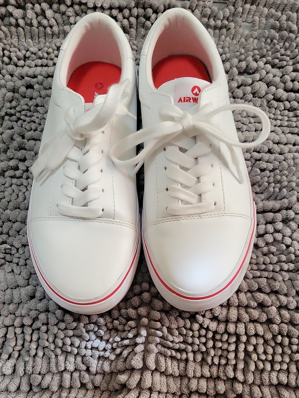 Airwalk White Low-Top Sneakers with Red Accents - Women
